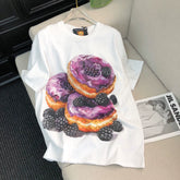 Heavy Beaded Donut Print Short Sleeve
