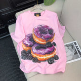 Heavy Beaded Donut Print Short Sleeve