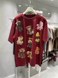 All-Over Teddy Bear Embroidery Heavyweight Tee