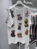 All-Over Teddy Bear Embroidery Heavyweight Tee