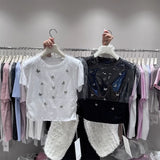 Heavy- Butterfly Embellishment Sequin Tee