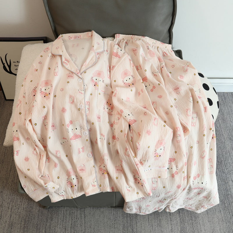 Cozy Pajama Shirt-HELLE KITTY