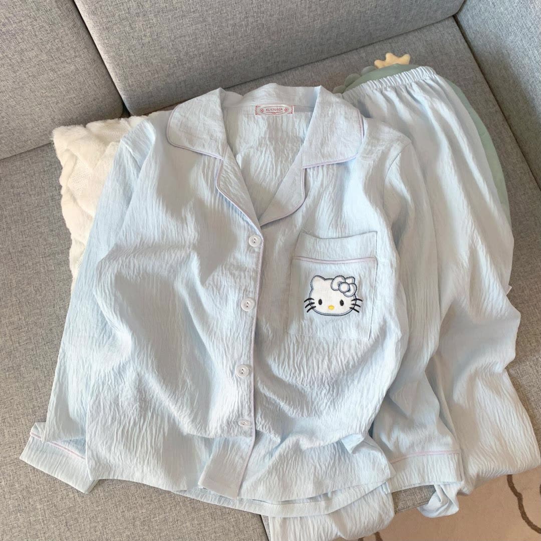 Cozy Pajama Shirt-HELLE KITTY