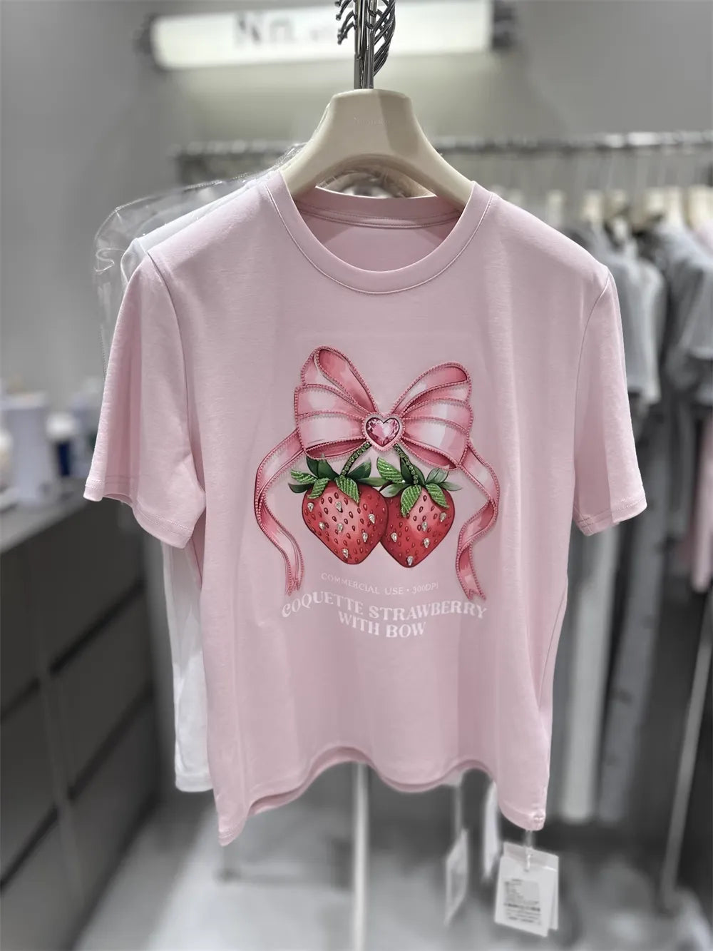 Strawberry Diamond-Embellished Heavyweight Cotton Tee