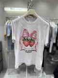 Strawberry Diamond-Embellished Heavyweight Cotton Tee