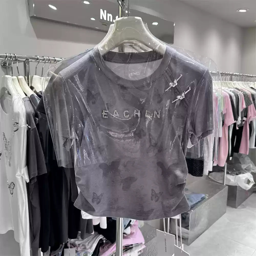 Butterfly Lock Crop Top – Cloud-Soft Cotton Essential