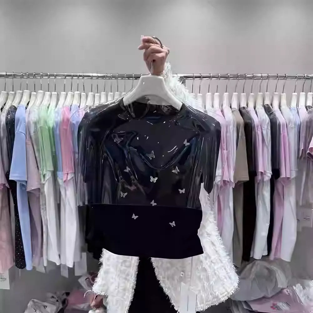 Heavy- Butterfly Embellishment Sequin Tee