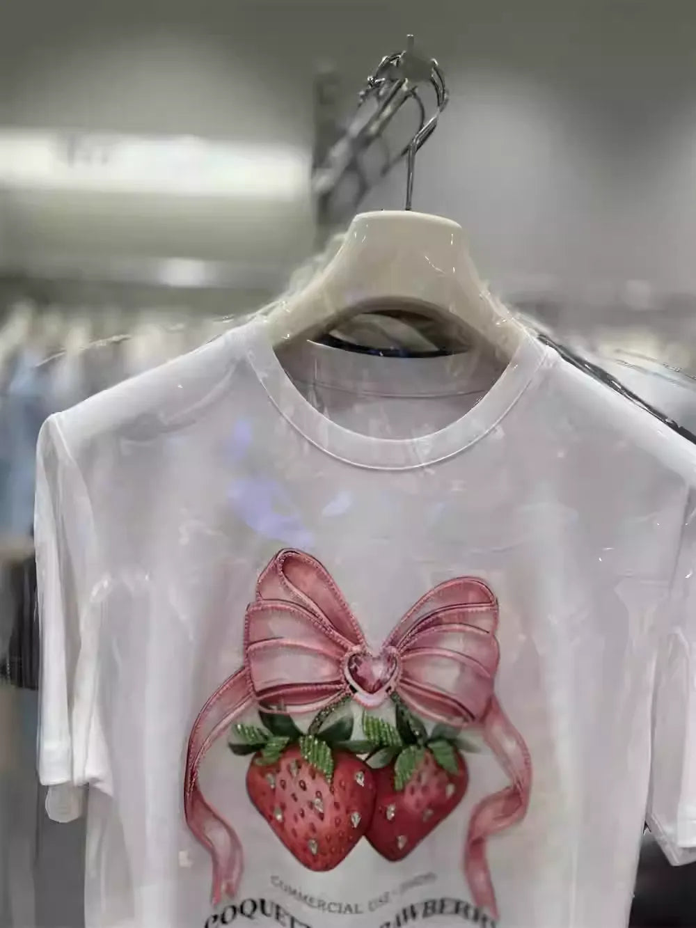 Strawberry Diamond-Embellished Heavyweight Cotton Tee