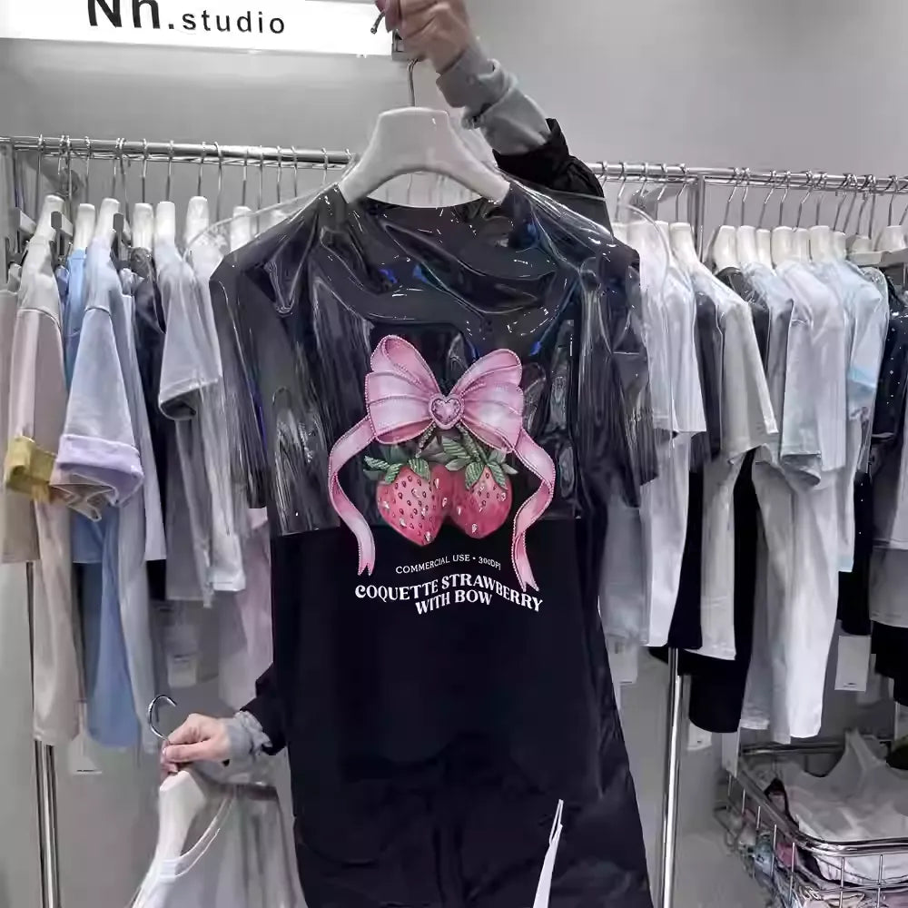 Strawberry Diamond-Embellished Heavyweight Cotton Tee