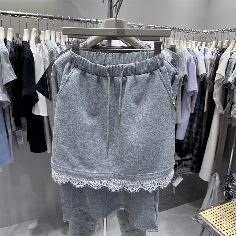 Cozy Bear Two-Piece Set: Relaxed Tee + Mini Skirt 🧸✨