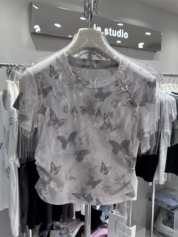 Butterfly Lock Crop Top – Cloud-Soft Cotton Essential