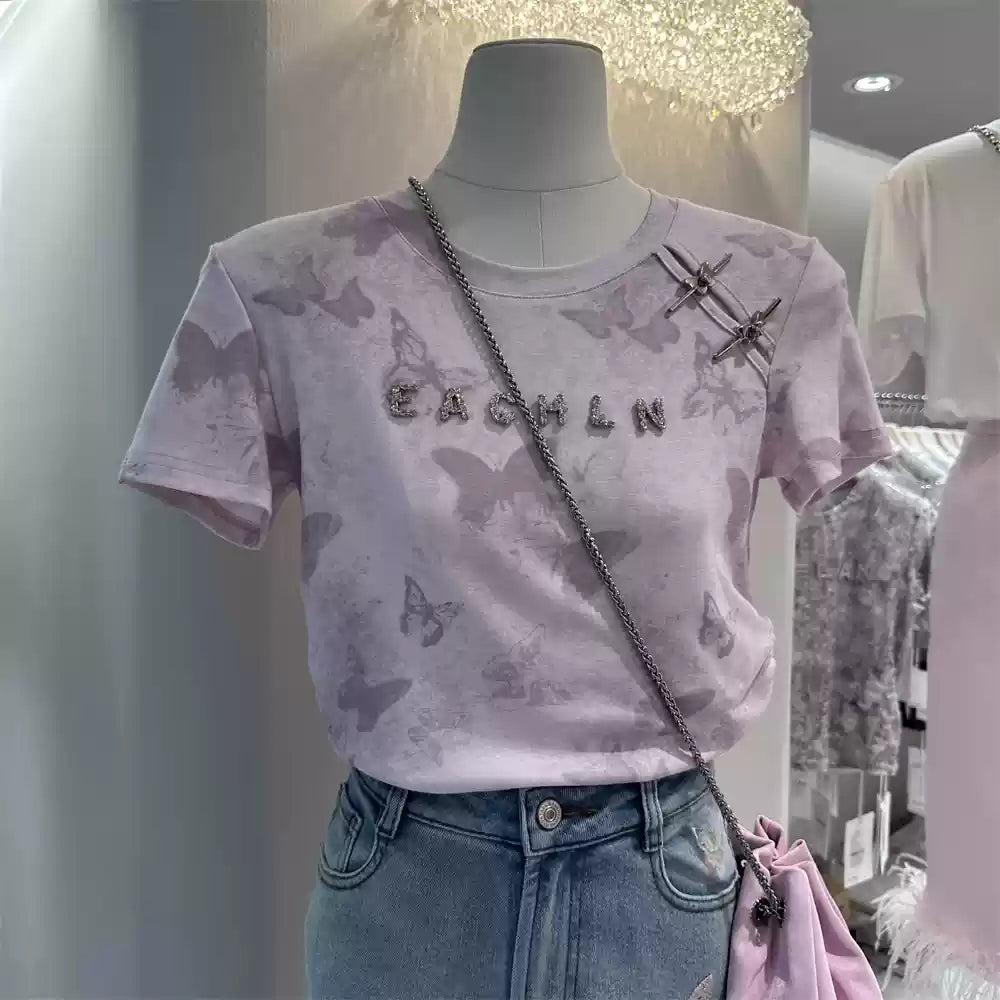 Butterfly Lock Crop Top – Cloud-Soft Cotton Essential