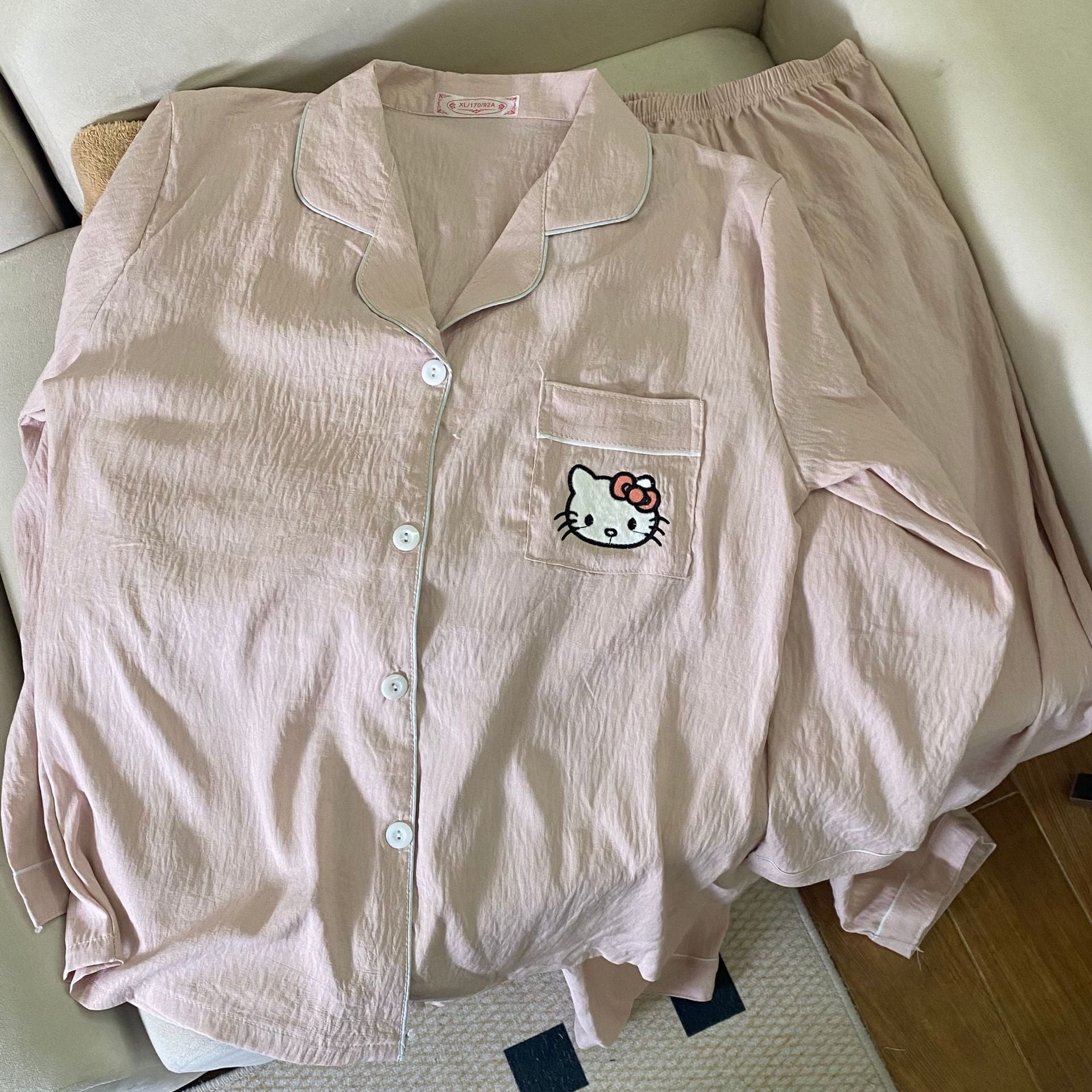 Cozy Pajama Shirt-HELLE KITTY