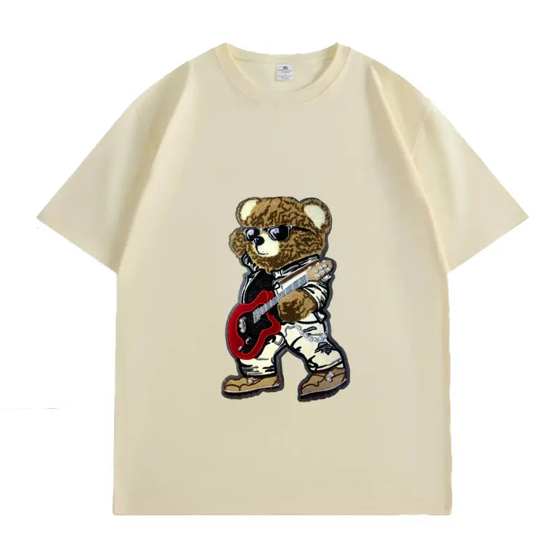 Rock Bear - Heavyweight 3D Pearl Embellished Tee