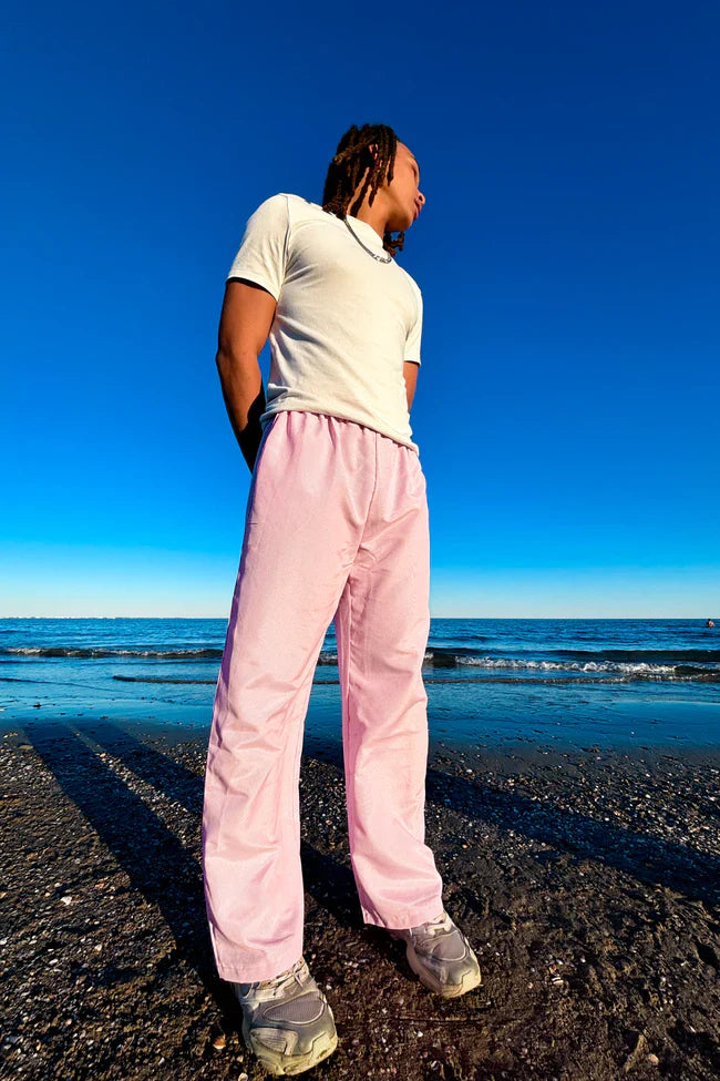 Casual striped cotton trousers